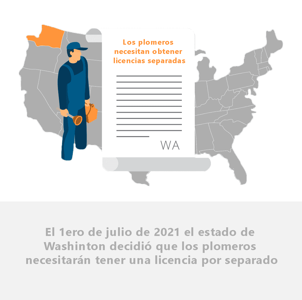 Los plomeros necesitan obtener licencias separadas illustration of america and a contractor